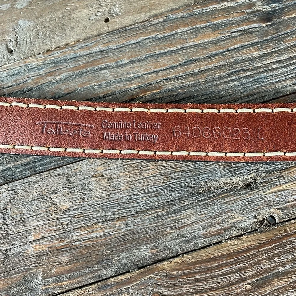 Talbots stitched leather‎ belt EUC size L